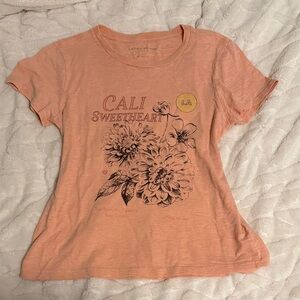 Lucky Brand Women's Peach Graphic Tee